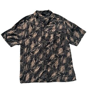 Men’s‎ black and gold palm frond button up size L Vitanova